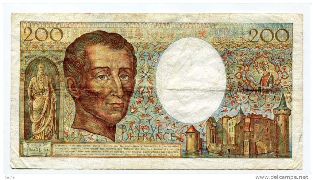 P France 200 Francs "" MONTESQUIEU "" 1981 # 8 - 200 F 1981-1994 ''Montesquieu''