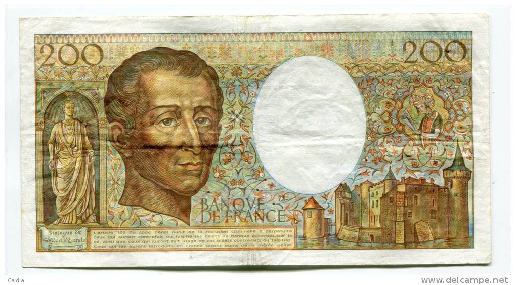 P France 200 Francs "" MONTESQUIEU "" 1983 # 3 - 200 F 1981-1994 ''Montesquieu''