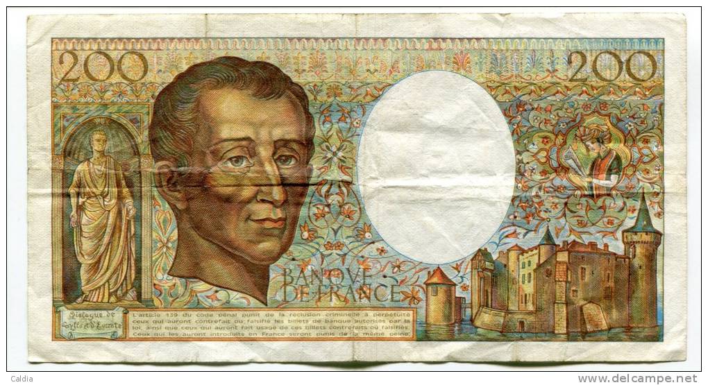 P France 200 Francs "" MONTESQUIEU "" 1984 # 2 - 200 F 1981-1994 ''Montesquieu''