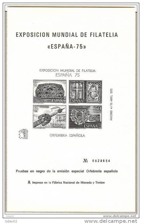 ESPO01-1684TO.España Spain Espagne.Orfebreria .EXPOSICION FILATELICA ESPAÑA 75 (Ed PO 1/2) LUJO MISMA NUMERACION - Sin Clasificación