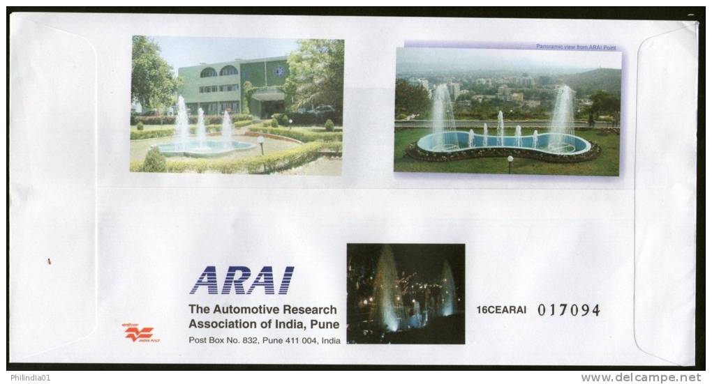 India 2003 ARAI Automobile Research Customized Envelope Car Postal Stationary RARE Inde Indien # 18194 - Enveloppes