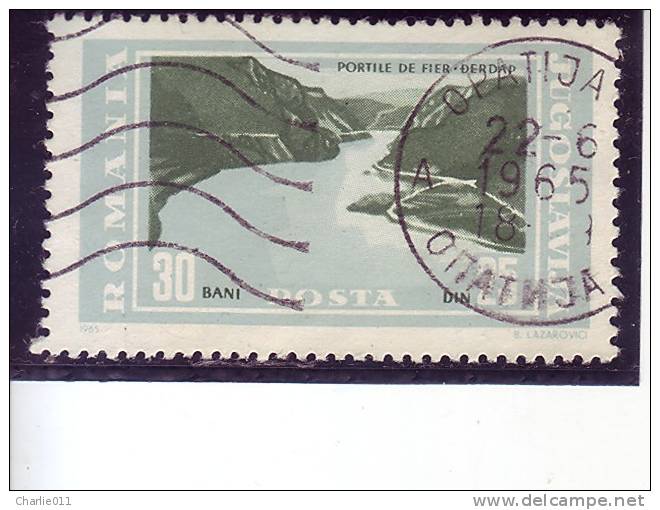 GJERDAP-25 DIN-WATER-GATE-POSTMARK OPATIJA-CROATIA-ROMANIA-YUGOSLAVIA-1965 - Oblitérés