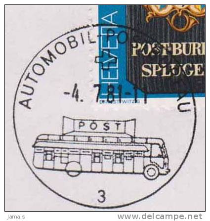 Bus, Automobile Post, Pictorial Postmark, Transport, Commercial Cover, Switzerland - Bus
