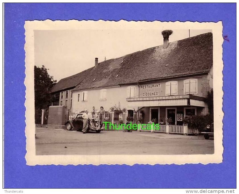 ANCIEN  PHOTO EBERSHEIM BAS RHIN VOSGES 1947 RESTAURANT CIGOGNES  RUE NATIONALE - Lieux