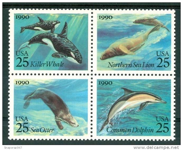 1990 USA Vita Marina Marine Life Delfini Dolphins Dauphins Pesci Fishes Fische Poissons Set MNH** Po95 - Fische