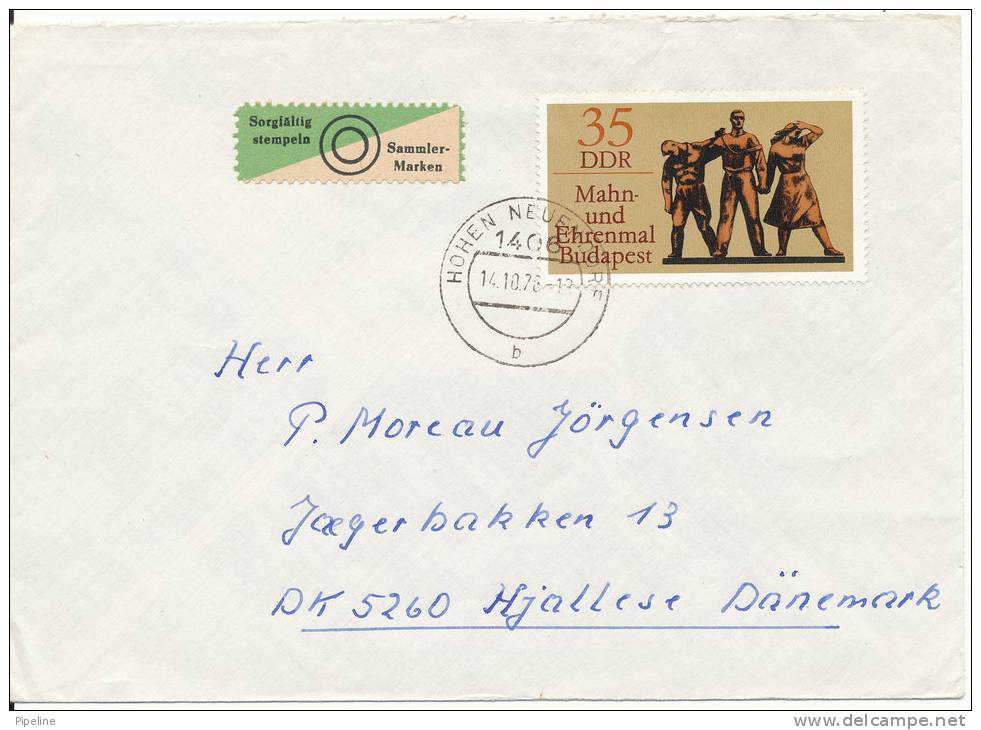 Germany DDR Cover Sent To Denmark 14-10-1976 - Covers & Documents