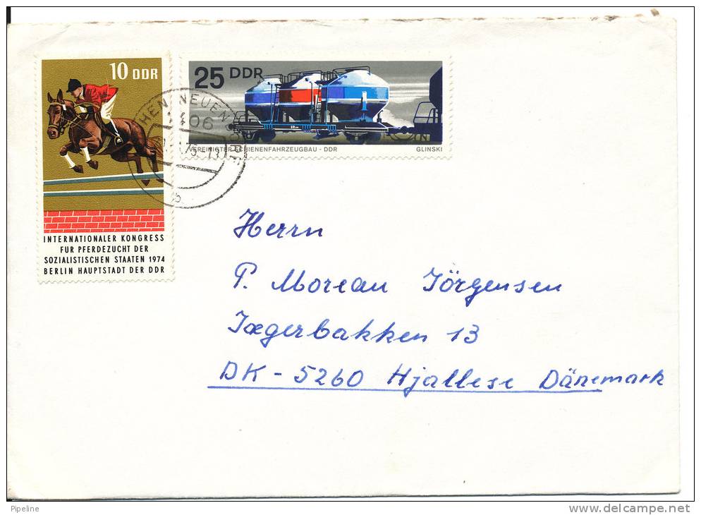 Germany DDR Cover Sent To Denmark 1975 - Lettres & Documents