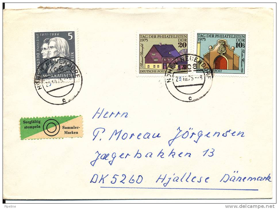 Germany DDR Cover Sent To Denmark 29-10-1975 - Lettres & Documents