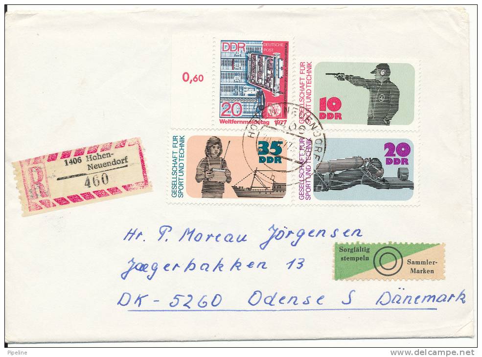 Germany DDR Registered Cover Sent To Denmark 20-5-1977 - Lettres & Documents
