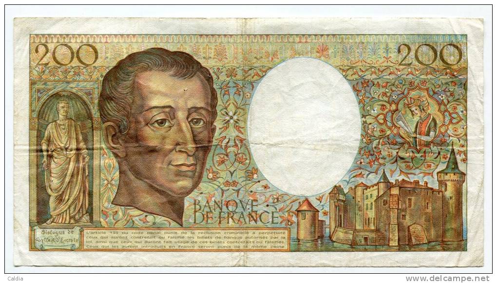 P France 200 Francs "" MONTESQUIEU "" 1985 # 6 - 200 F 1981-1994 ''Montesquieu''