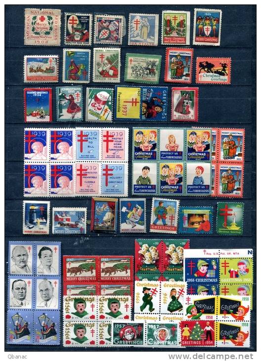 USA Christmas Seals During The Years, Very Nice, Look! - Cartoline Ricordo