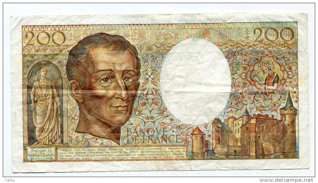 P France 200 Francs "" MONTESQUIEU "" 1988 # 3 - 200 F 1981-1994 ''Montesquieu''