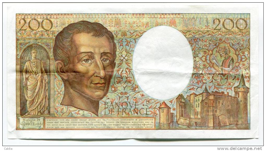 P France 200 Francs "" MONTESQUIEU "" 1988 # 4 - 200 F 1981-1994 ''Montesquieu''