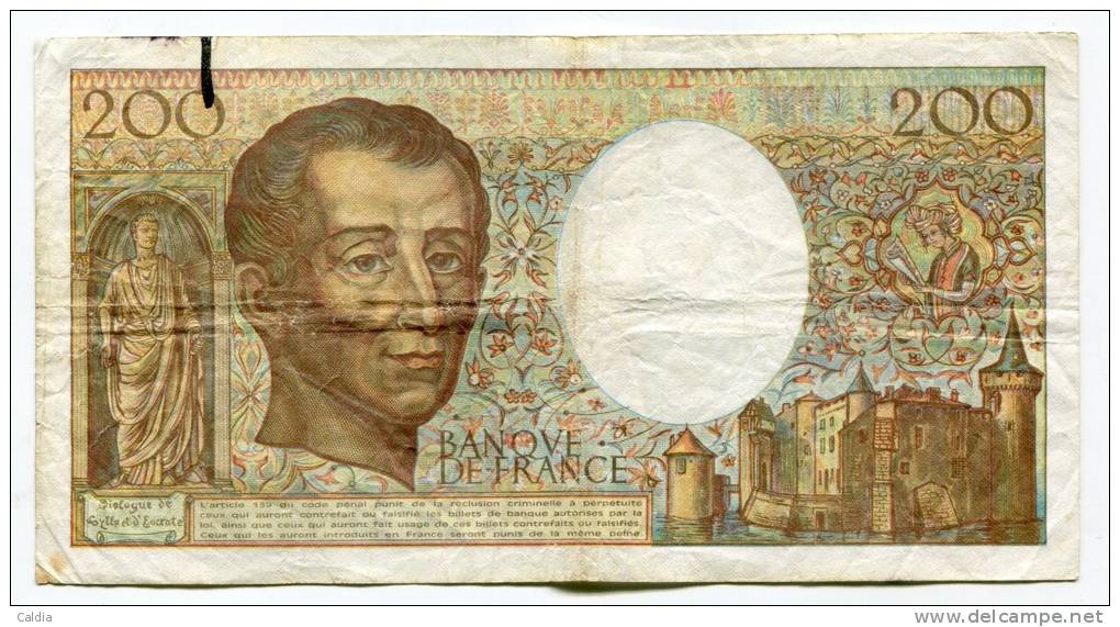 P France 200 Francs "" MONTESQUIEU "" 1990 # 4 - 200 F 1981-1994 ''Montesquieu''