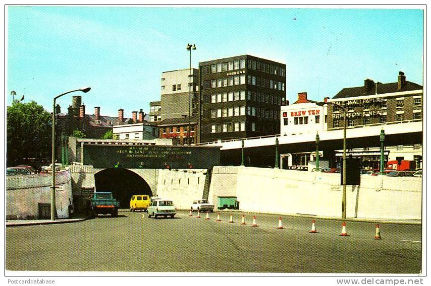 Mersey Tunnel Entrance, Liverpool - & Old Cars - Liverpool