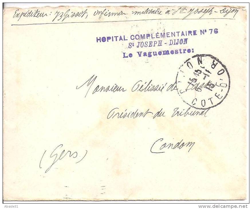 COTE D'OR -   Hopital Complémentaire N° 76  St Joseph - DIJON - Guerra Del 1914-18