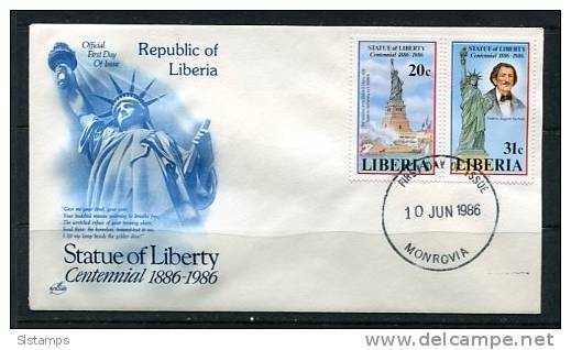 Liberia 1986 First Day Special Cover Statue Of Liberty - Liberia