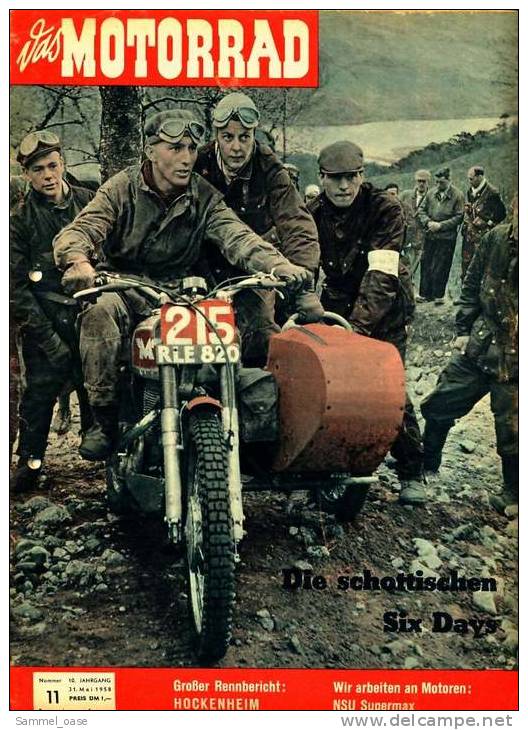 Zeitschrift  "Das Motorrad" 11 / 1958 Mit : NSU Supermax - Blick Auf Rennmaschinen - Cars & Transportation