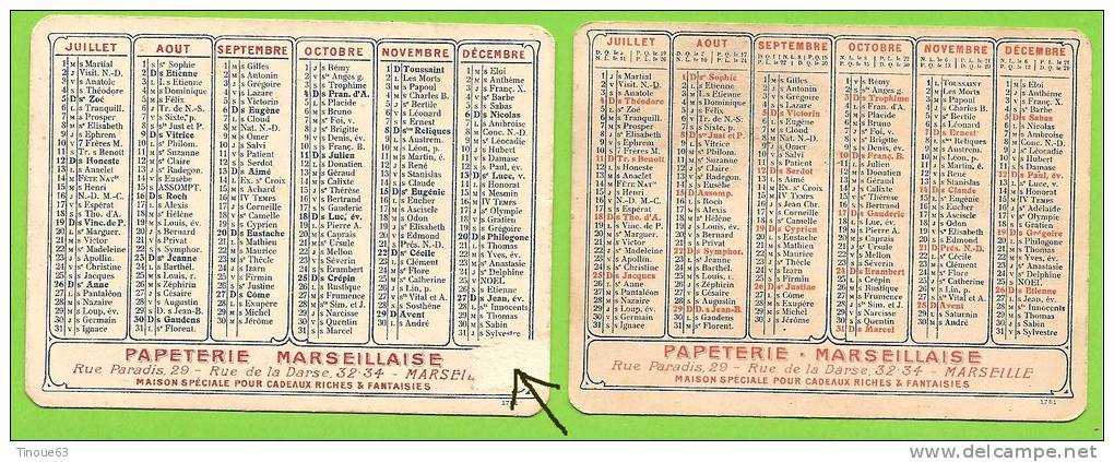 13 - MARSEILLE - 2 Calendriers (1914 Et 1915) - Ets MOULLOT FILS AINE, Papeterie Imprimerie Et Papeterie Marseillaise - Formato Piccolo : 1901-20