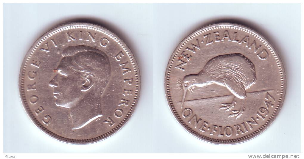 New Zealand 1 Florin 1947 - New Zealand