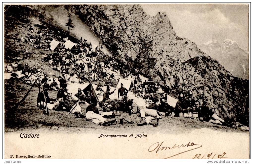 Cadore - Accampamento Di Alpini - 1907 - Belluno
