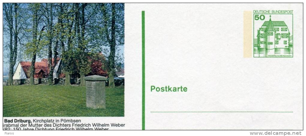 Germany(West)-Postal Stationery Illustrated- "Bad Driburg, Kirchplatz In Pömbsen" (unused) - Bildpostkarten - Ungebraucht