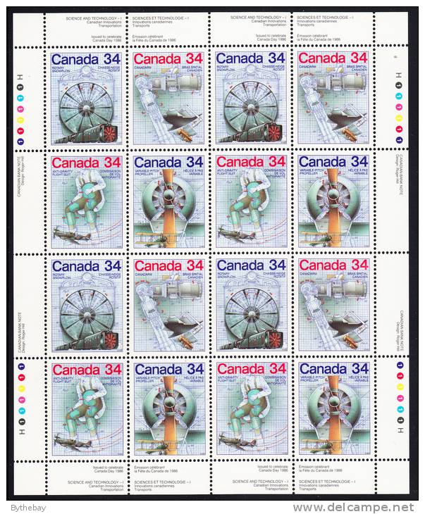 Canada MNH Scott #1102a Sheet Of 16 34c Science And Technology - Canada Day - Full Sheets & Multiples