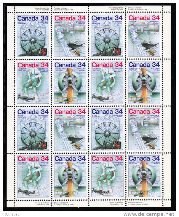 Canada MNH Scott #1102a Sheet Of 16 34c Science And Technology - Canada Day - Full Sheets & Multiples