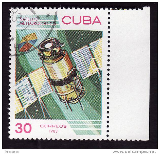 CUBA  1983 -  Y&T  2434  - Satellite Meteo -  Oblitéré - Usati