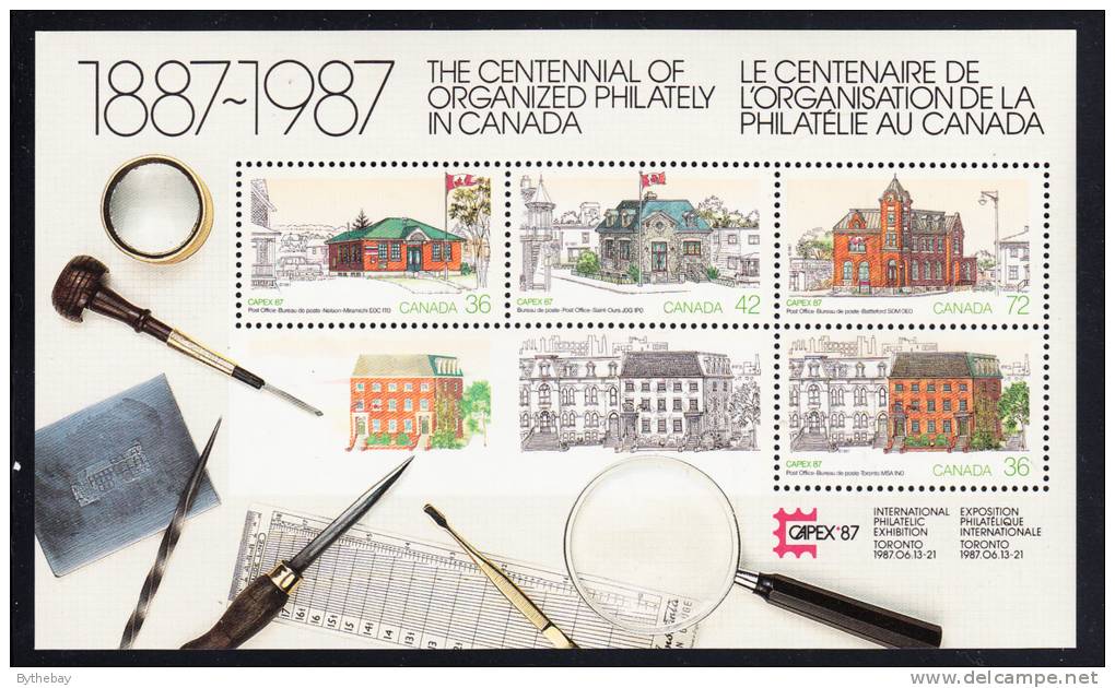 Canada MNH Scott #1125A Souvenir Sheet Of 4 Post Offices - Capex 87 - Neufs