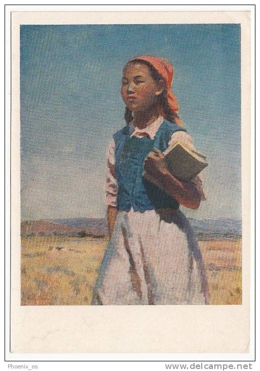 ART POSTCARD - Kyrgyzstan - Ethnology, Folklore, Kyrgyzs Girl, Edition Year 1956 - Kirgisistan