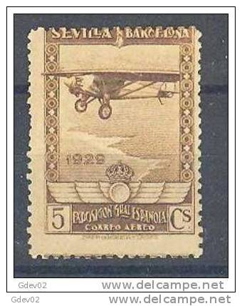 ES448-A398TEXSC.Espagne.Sp Ain.  Avion.  .SEVILLA-BARCELONA   AEREO.1929.(Ed 448**) Sin Charnela.BONITO - Other & Unclassified