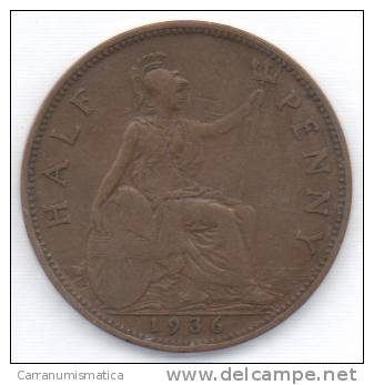 GRAN BRETAGNA HALF PENNY 1936 - C. 1/2 Penny
