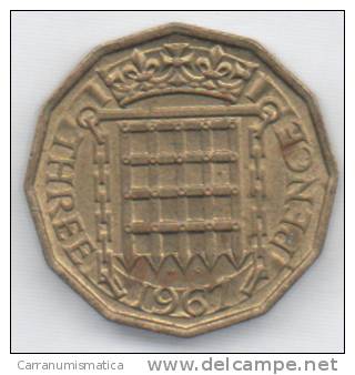 GRAN BRETAGNA THREE PENCE 1967 - F. 3 Pence