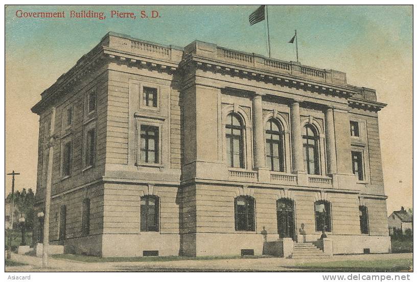 Pierre , South Dakota S.D. , Government Building  Edit Simon . Postally Used From Cuba 1911 - Otros & Sin Clasificación