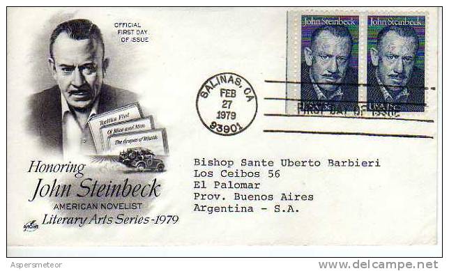 HONORING JOHN STEINBECK  FDC SOBRE CIRCULADO  USA  OHL - 1971-1980