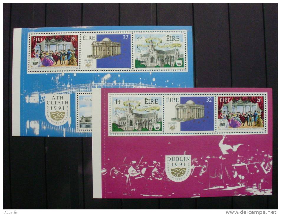 Irland 755/8 **/mnh, H-Blatt 24 Und 25 Aus MH 17, Dublin - Kulturhauptstadt Europas 1991 - Blocks & Sheetlets