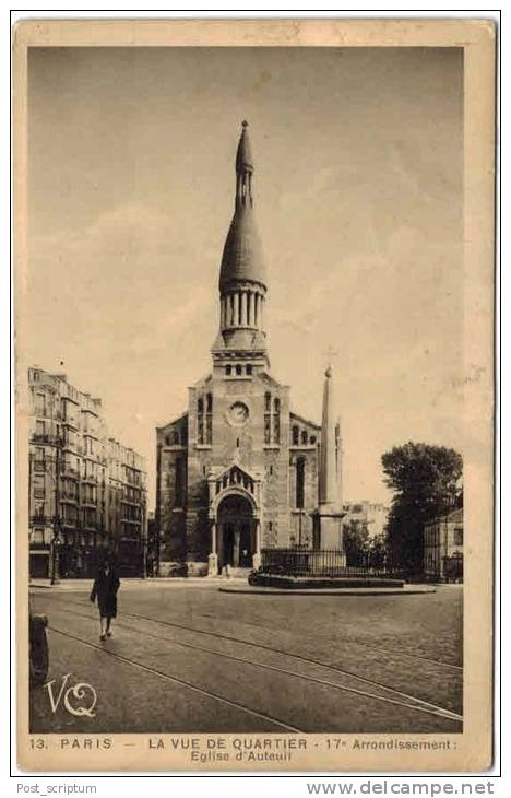 Paris -  Vue De Quartier - église D´auteuil - Arrondissement: 17