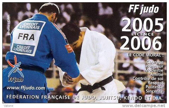 Carte Licence De Judo De La FFJDA Vierge 2005 - Martial Arts