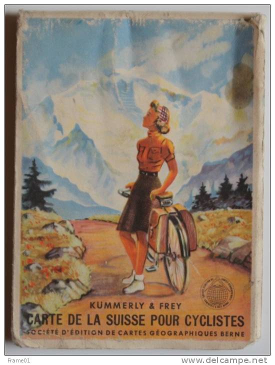 Carte De La Suisse Pour Cyclistes - Velokarte Des Schweiz, 1942 - Kümmerly & Frey - Europe