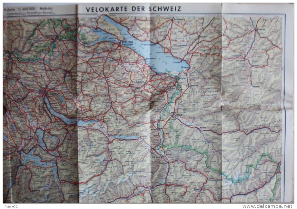 Carte De La Suisse Pour Cyclistes - Velokarte Des Schweiz, 1942 - Kümmerly & Frey - Europe