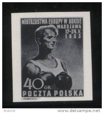 POLAND 1953 EUROPEAN BOXING CHAMPIONSHIPS BLACK PRINT NHM - Sports - Neufs
