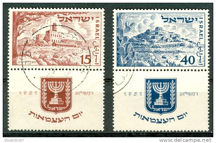 Israel - 1951, Michel/Philex No. : 57/58,  - USED - *** - Sh.Tab - Oblitérés (avec Tabs)