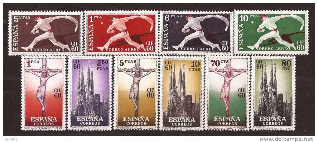 ES1280-1755TAES-MCES2.Espa ña.Spain.Espagne.CONGRESO    DE FILATELIA.1960.(.Ed 1280/9**)sin Charnela. LUJO - Escultura