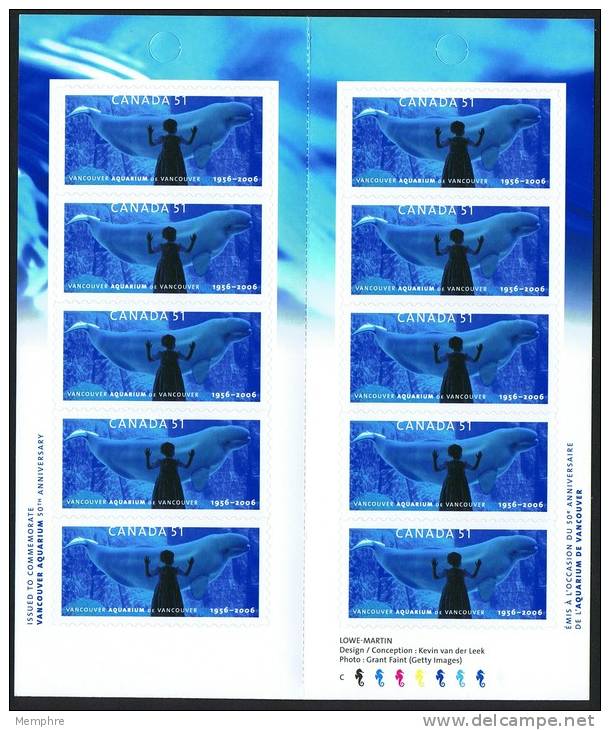 2006  Vancouver Aquarium  Beluga Whale  - Baleine Unitrade BK330, 2157 - Carnets Complets