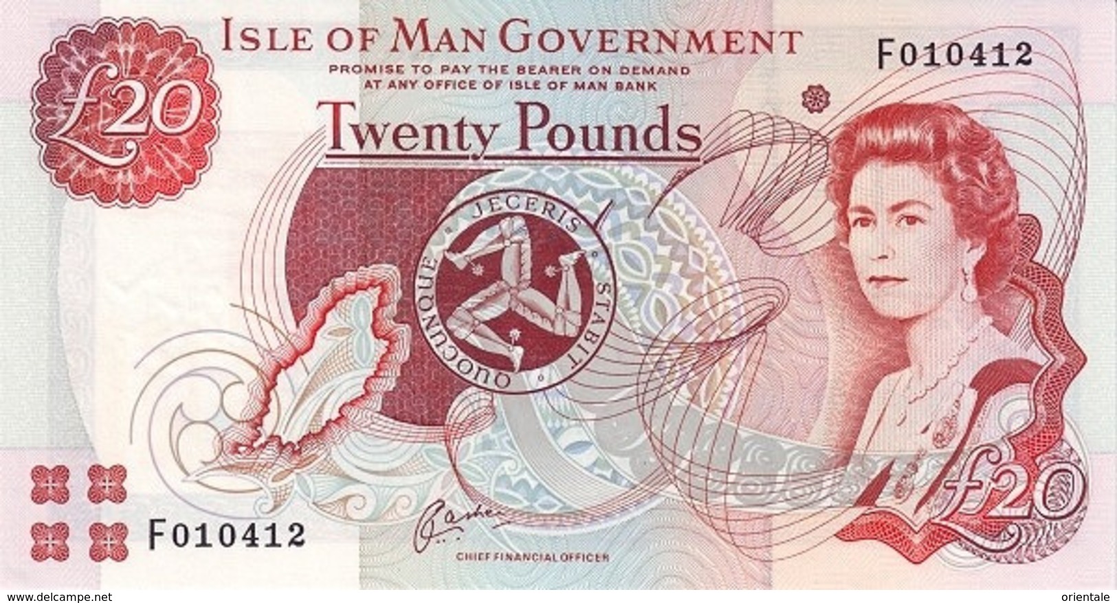 ISLE OF MAN P. 45a 20 P 2000 UNC - 20 Pounds