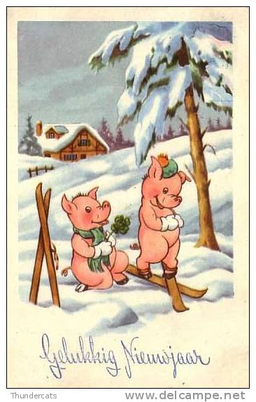 CPA ILLUSTRATEUR DESSIN COCHON HUMANISE  **  ARTIST DRAWN CARD HUMANIZED PIG - Cerdos