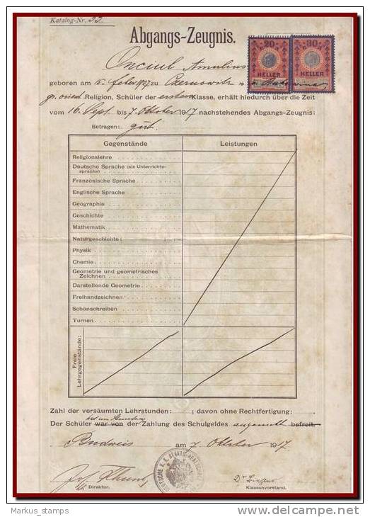 1853-1919 Austria / Romania, Lot of 33 Bukowina revenue documents, fiscals