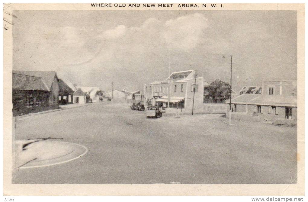 Aruba DWI Where Old And New Meet Cars Used Postcard Nice Cancel - Aruba