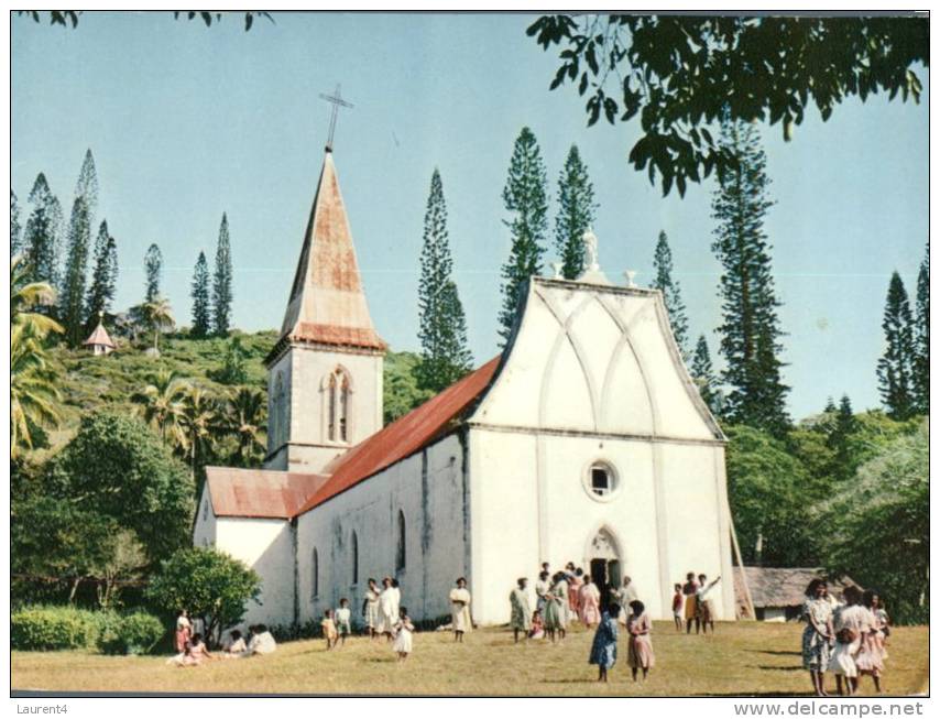 (154) New Caledonia - Ile Des Pins - Chapelle De Vao - Pan Am Airlines Postcard - Nouvelle-Calédonie